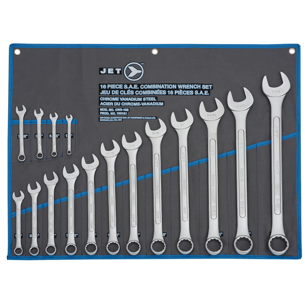 Jet - 16 PC SAE Raised Panel Combination Wrench Set
