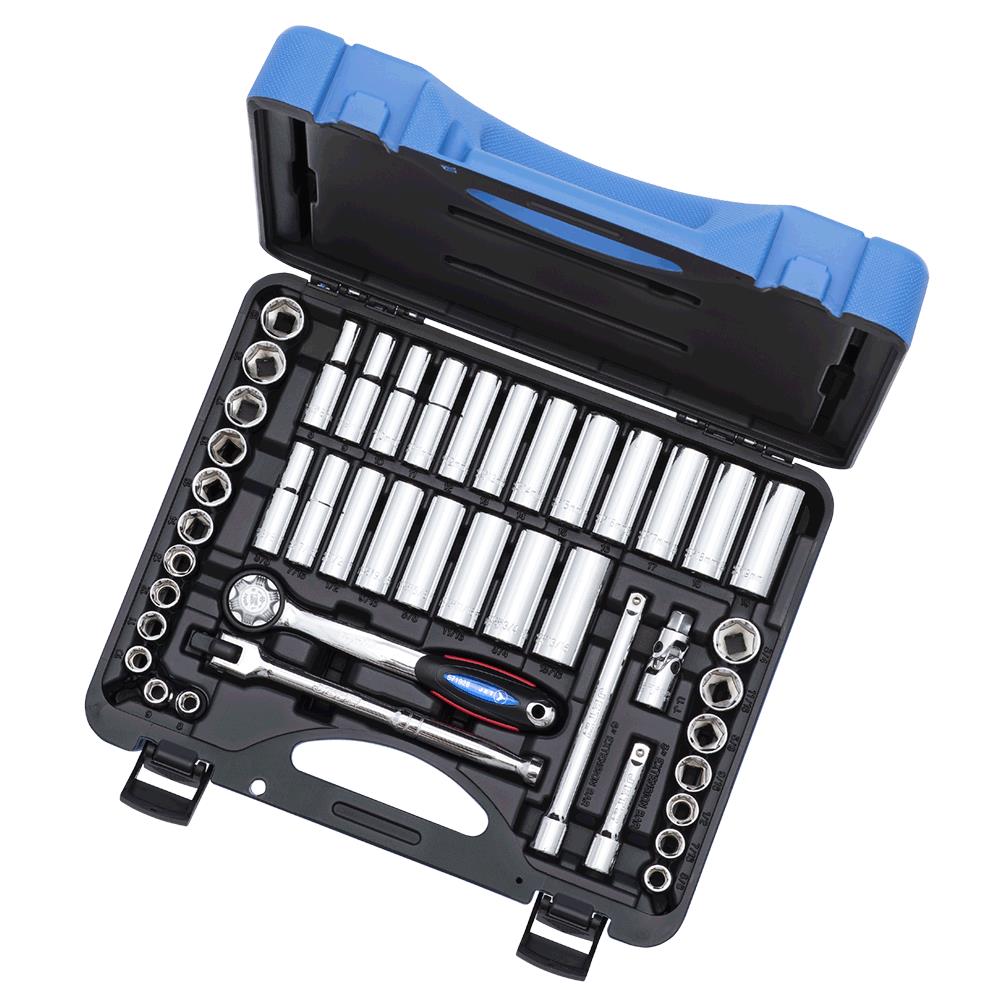 Jet - 3/8" DR SAE/Metric Socket Wrench Set – 6 pt. – 45 pc
