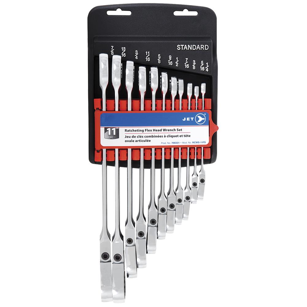 Jet - 11 PC SAE Flex Head Ratchet Combination Wrench Set