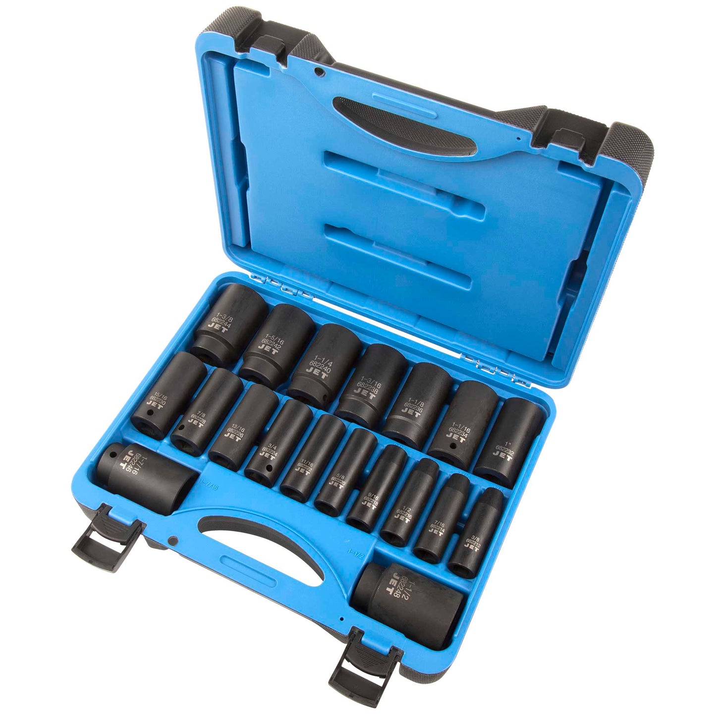 Jet - 1/2" DR Deep SAE Impact Socket Set – 6 pt. – 19 pc