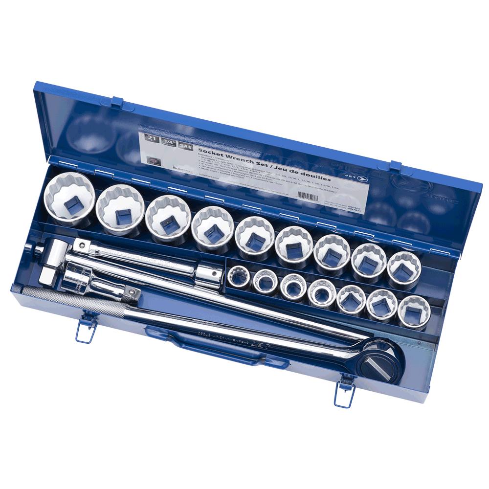 Jet - 3/4" DR SAE Socket Wrench Set – 12 pt. – 21 pc