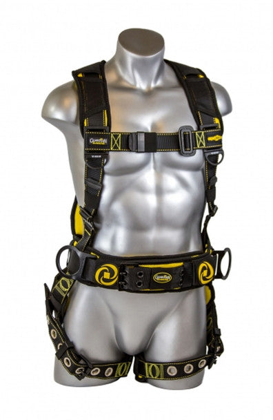 Guardian Fall Protection - Cyclone Construction Harness w/ Pass-Thru Chest Buckle Leg Tongue Buckles