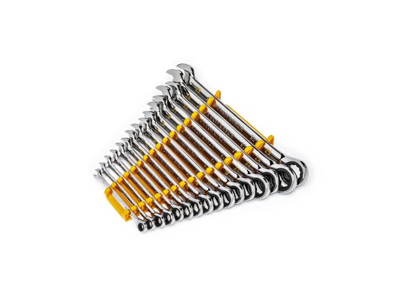 GearWrench - 16 Piece 90-Tooth 12 Point Metric Combination Ratcheting Wrench Set