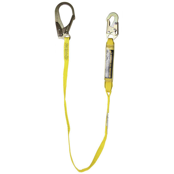 Guardian Fall Protection - 6' External Energy Absorbing Lanyard Single Leg With Steel Snap 2.5"