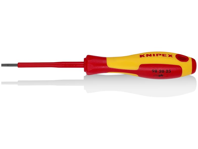 Knipex - Slotted Screwdriver, 3" 1000V Insulated, 3/32" tip, 7", Multi-Component, VDE