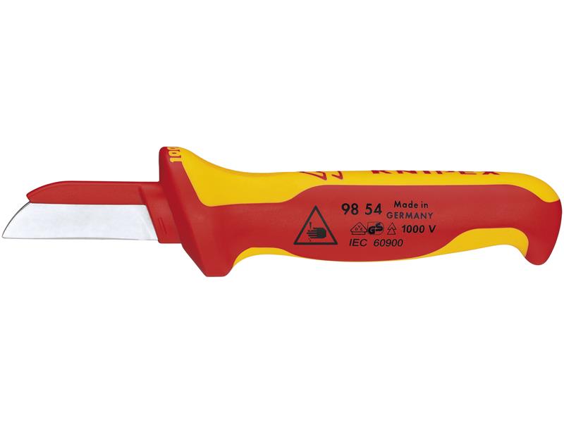 Knipex - Cable Knife-1000V Insulated, 7 1/2", Multi-Component, VDE, Back Blade Coated, Bulk