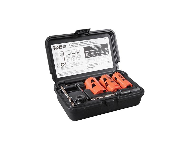 Electrician's Hole Saw Kit with Arbor 3-Piece