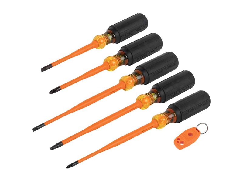 Klein - Screwdriver Set, 1000V Slim-Tip Insulated and Magnetizer, 6-Piece