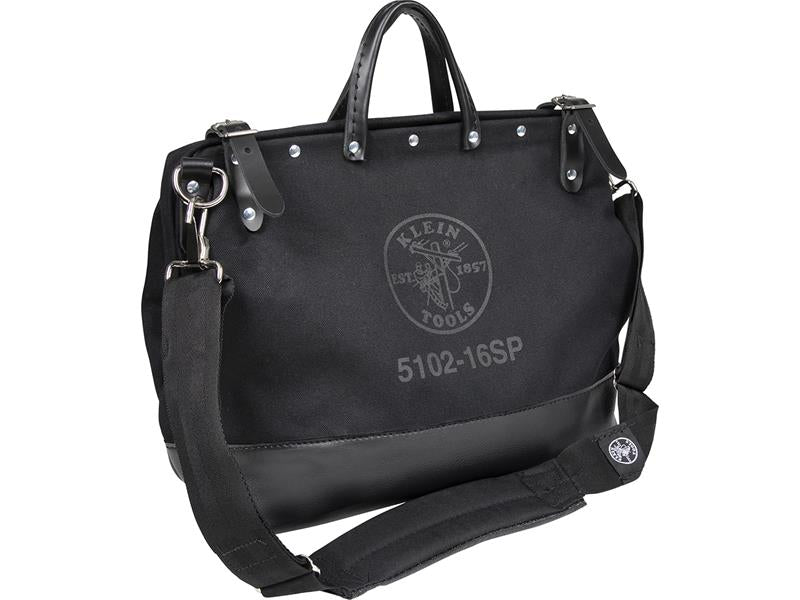 Klein Deluxe Tool Bag, Black Canvas, 13 Pockets, 16-Inch