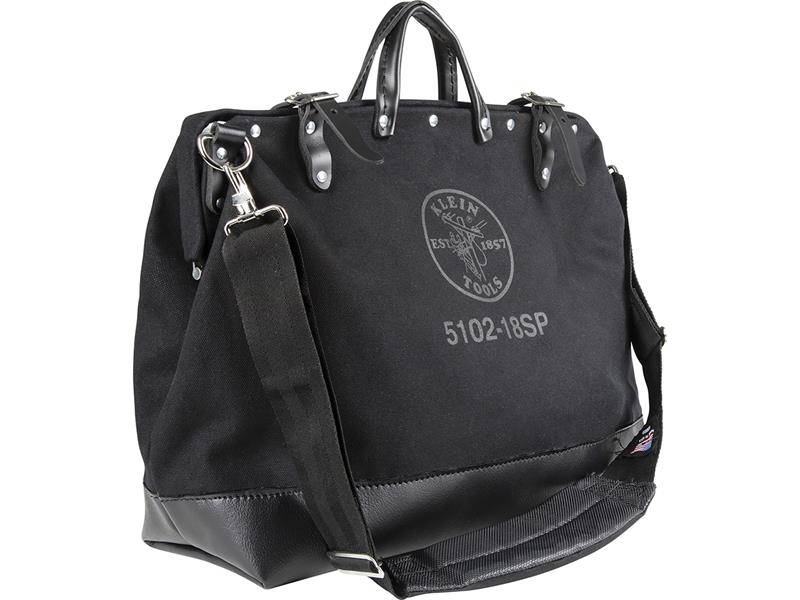 Klein Deluxe Tool Bag, Black Canvas, 13 Pockets, 18-Inch