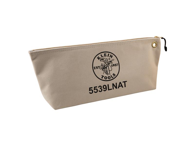Klein Zipper Bag, Large Canvas Tool Pouch, 18-Inch, Natural