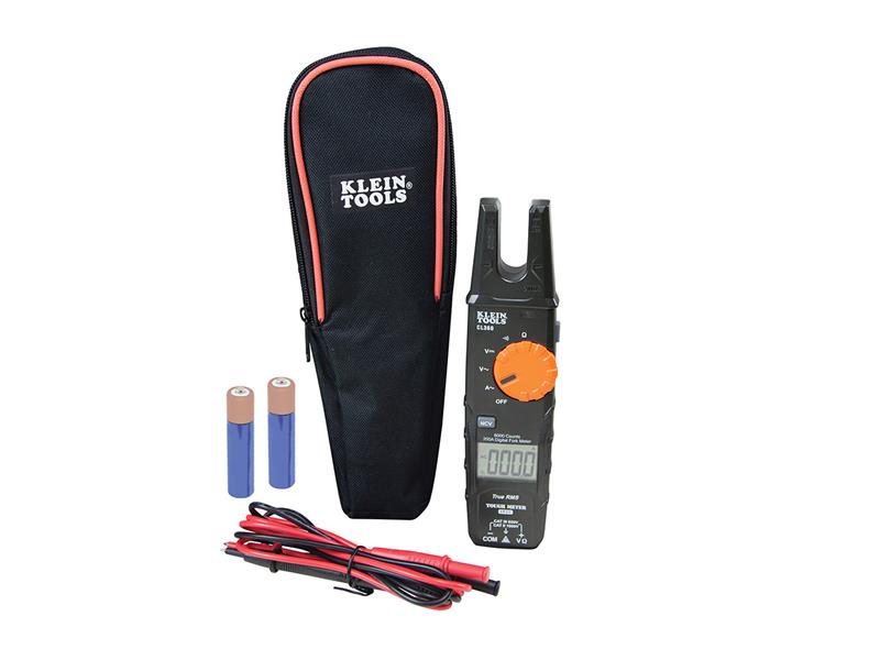 Klein Electrical Tester, Open Jaw Fork Meter, AC Auto-Ranging, 200 Amp