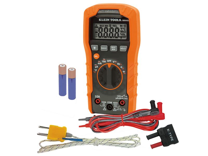 Klein Digital Multimeter, Auto-Ranging, 600V