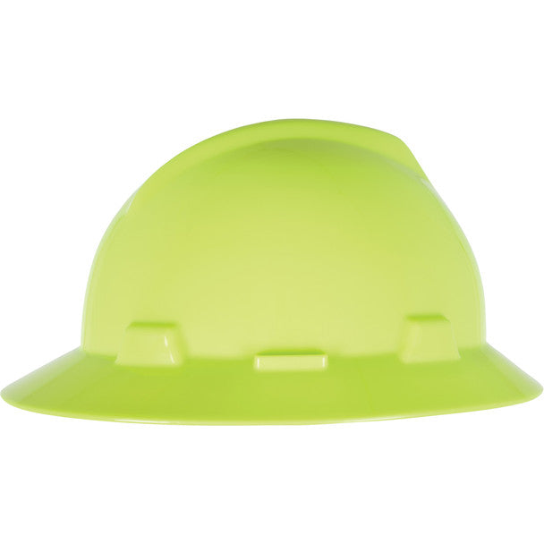 MSA - V-Gard Slotted Full-Brim Hardhat, Quick-Slide Suspension, Non-Vented