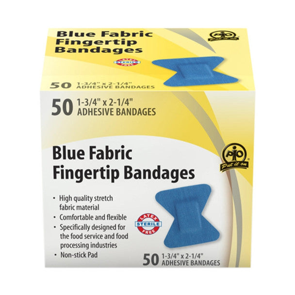 Wasip - Blue Fabric Fingertip Bandage - 5 x 4.5cm - 50/Box