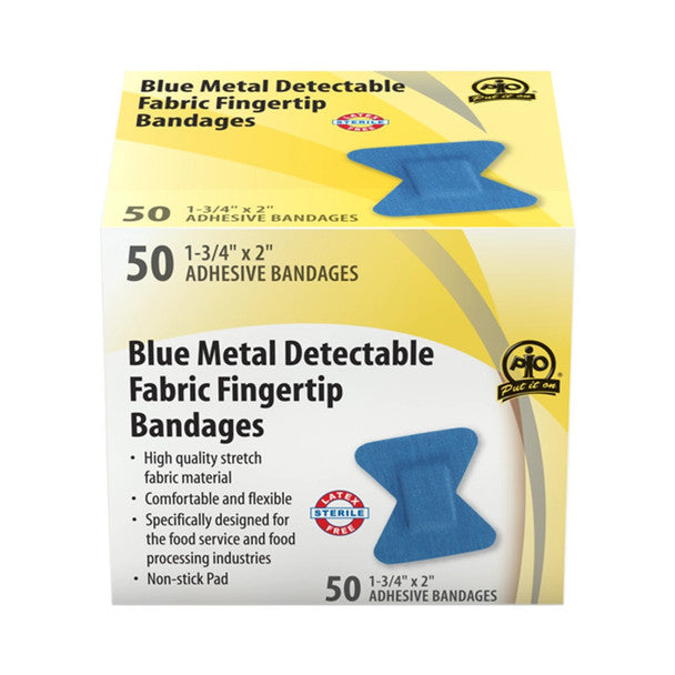 Wasip - Metal Detectable Fabric Fingertip Bandage - 5 x 4.5cm - 50/Box