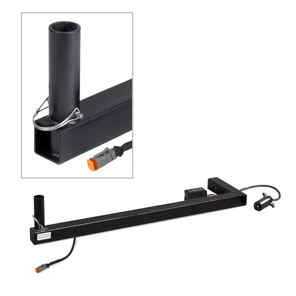 Driver Industrial Safety - Heavy Duty Hitch Mount, Left Side Offset, for Powered Telescoping Whips and Backup Alarm