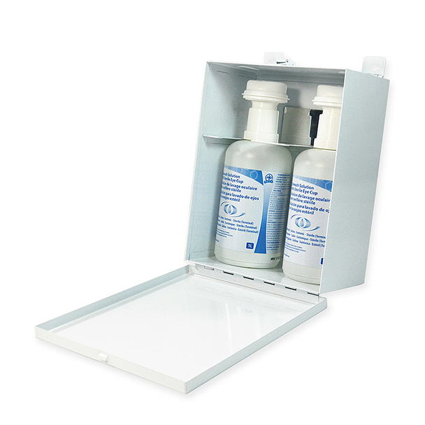 Wasip - Dual Metal Eyewash Cabinet w/ (2) 1L Eyewash