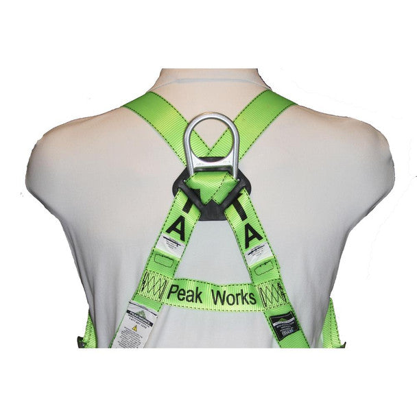 PeakWorks - Hi-Vis Contractor Harness with Grommet Leg Straps | 1D, Class A