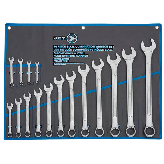 Jet - 16 PC SAE Raised Panel Combination Wrench Set