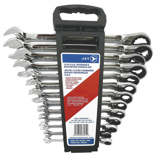 Jet - 13 PC Long SAE Reversible Ratcheting Combination Wrench Set
