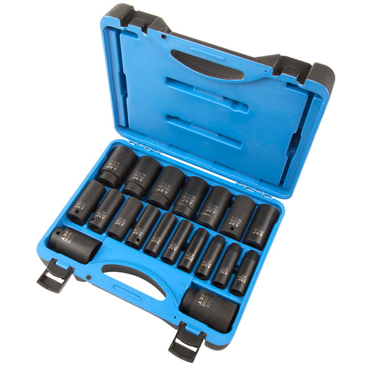 Jet - 1/2" DR Deep SAE Impact Socket Set – 6 pt. – 19 pc