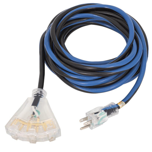 Startech Extension Cord – Contractor Grade – Tri-Tap – 12 Gauge – 50'