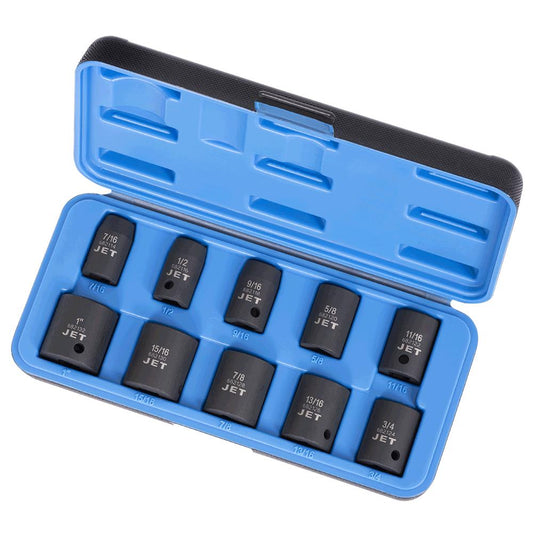 Jet - 10 PC 1/2" DR SAE Impact Socket Set – 6 Point
