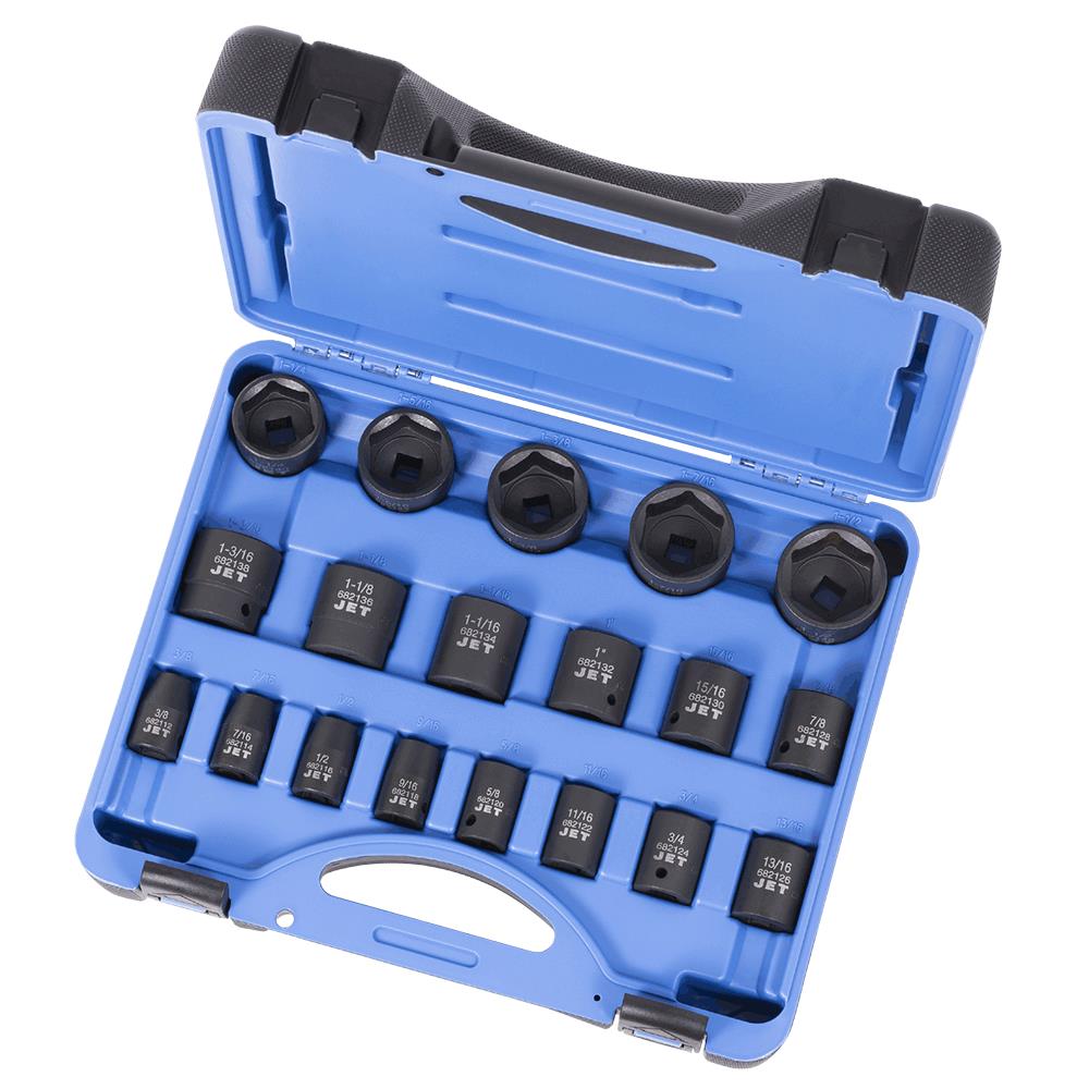 Jet - 1/2" DR SAE Impact Socket Set – 6 pt. – 19 pc