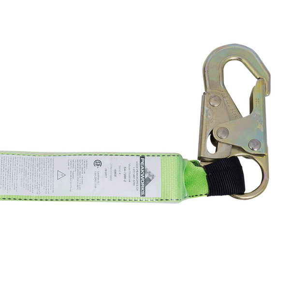 PeakWorks - E6 Shock Absorbing Lanyard - SP - Single Leg - Snap & ADP Rope Grab