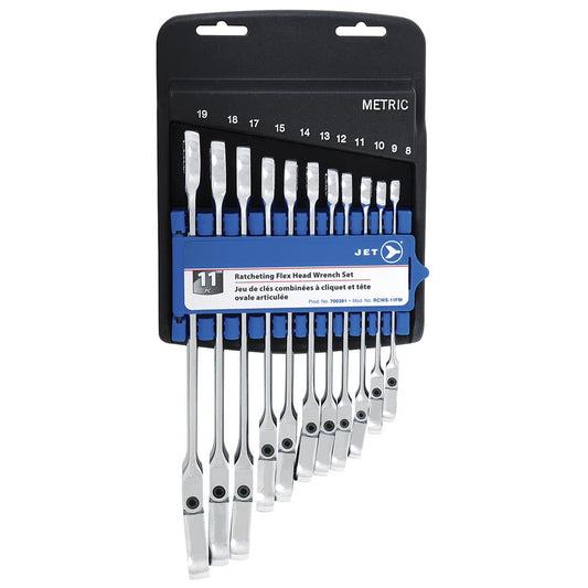 Jet - 11 PC Metric Flex Head Ratchet Combination Wrench Set