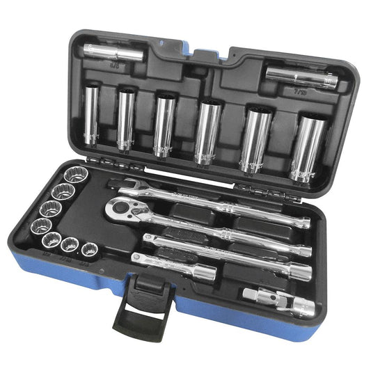 Jet - 3/8" DR SAE Socket Wrench Set – 12 pt. – 21 pc