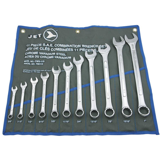 Jet - 11 PC SAE Raised Panel Combination Wrench Set