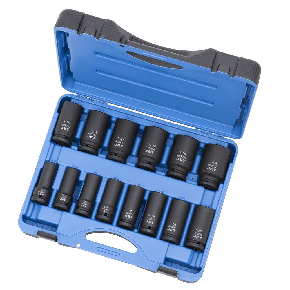 Jet - 3/4" DR Deep SAE Impact Socket Set – 6 pt. – 14 pc