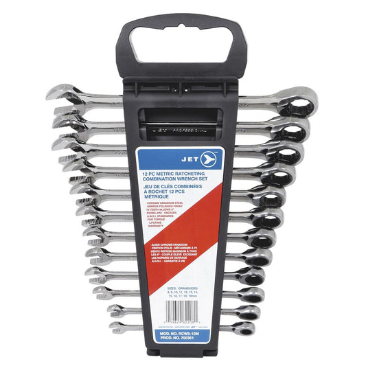 Jet - Metric Ratcheting Combination Wrench Set – 12 pc