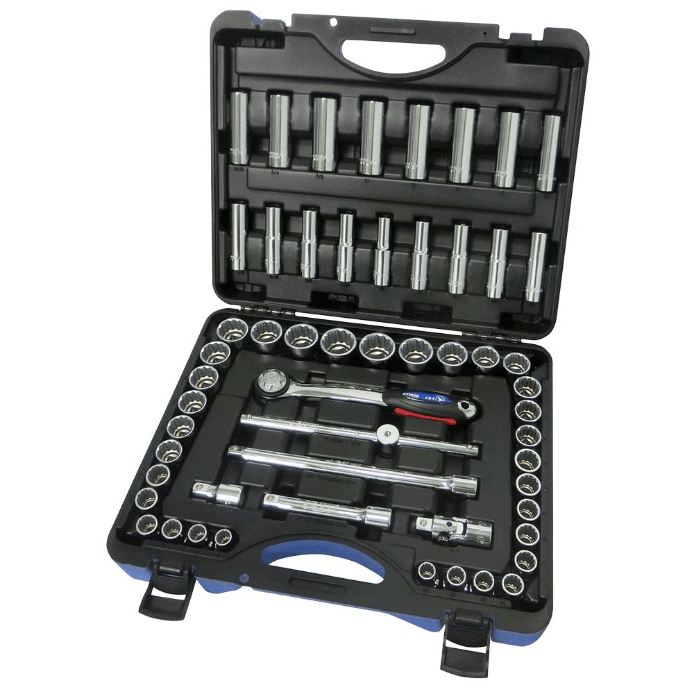 Jet - 1/2" DR SAE/Metric Socket Set – 12 pt. – 55 pc