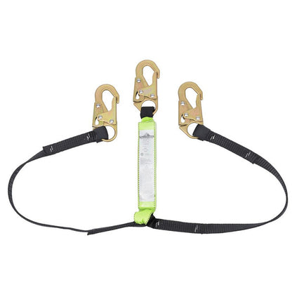 PeakWorks - Shock Absorbing Lanyard - SP - Twin Leg - Snap Hooks - 200 - 350 Lb Capacity