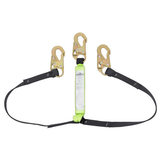 PeakWorks - Shock Absorbing Lanyard - SP - Twin Leg - Snap Hooks - 200 - 350 Lb Capacity