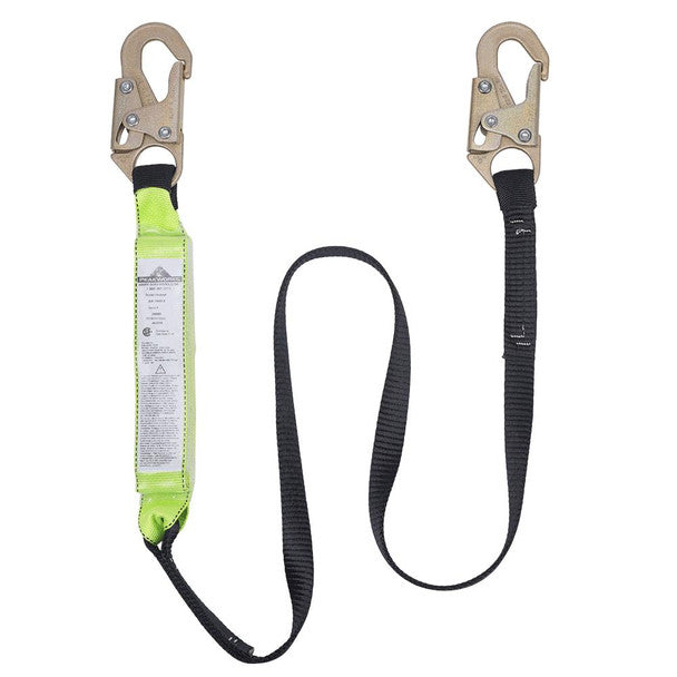 PeakWorks - E6 Shock Absorbing Lanyard - SP - Single Leg - Snap Hooks