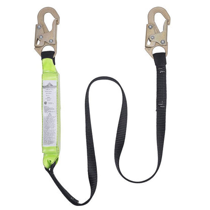 PeakWorks - E6 Shock Absorbing Lanyard - SP - Single Leg - Snap Hooks