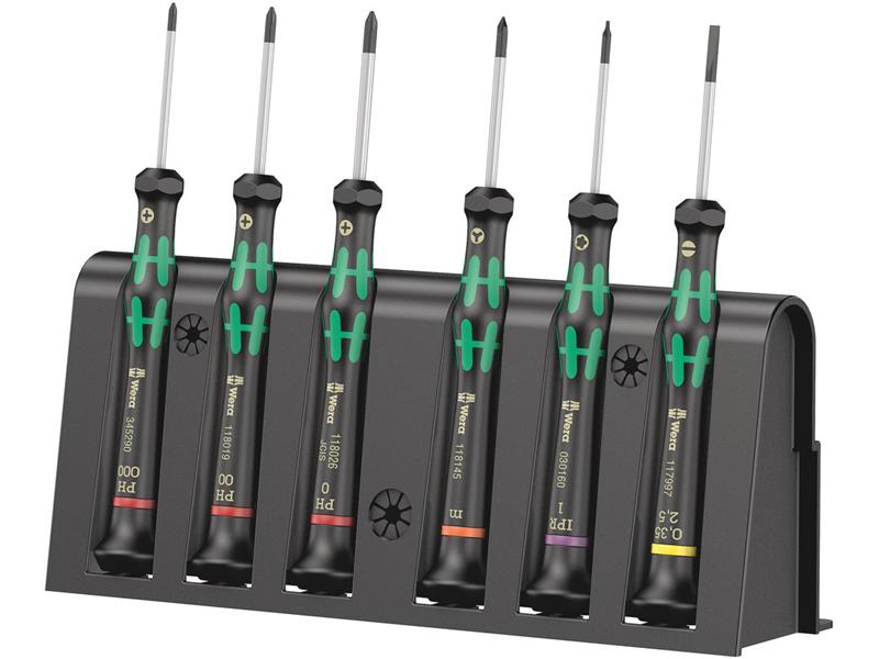 Wera - 2050/6 Screwdriver set and rack for electronic applications