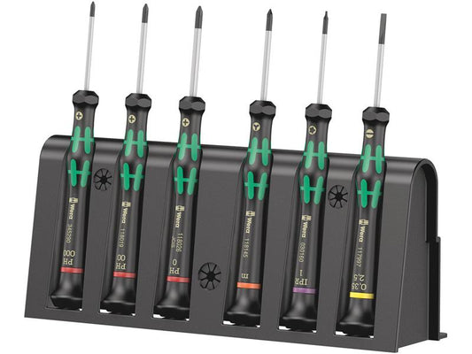 Wera - 2050/6 Screwdriver set and rack for electronic applications