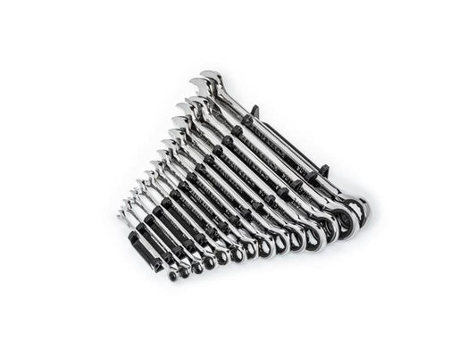GearWrench - 14 Piece 90-Tooth 12 Point SAE Combination Ratcheting Wrench Set