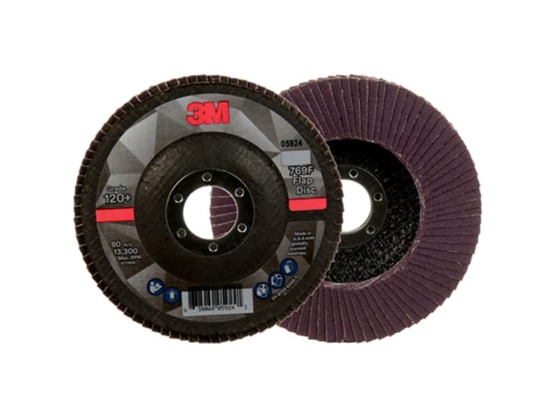 3M™ Flap Disc, 769F, T27, 120+, 4 1/2 in x 7/8 in (114.3 mm x 22.2 mm)