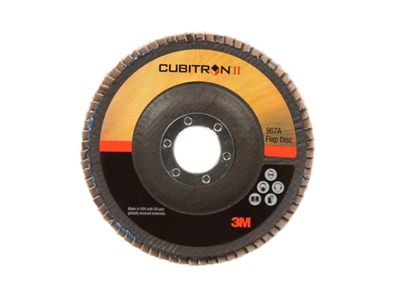 3M™ Cubitron™ II Flap Disc, 967A, T27, 40+, Y-weight, 4-1/2 in x 7/8 in