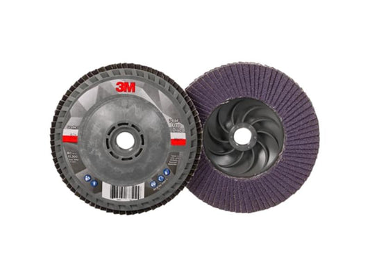 3M™ Flap Disc 769F AB05935, 80+, Quick Change, Type 27, 4-1/2 in x 5/8 in-11, 10/Case