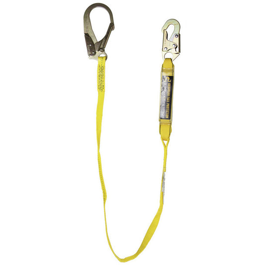 Guardian Fall Protection - 6' External Energy Absorbing Lanyard Single Leg With Steel Snap 2.5"