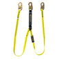 Guardian Fall Protection - 6' External Energy Absorbing Lanyard Dual Leg Yellow With Steel Snap Hook
