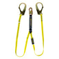 Guardian Fall Protection - 4' External Energy Absorbing Lanyard Dual Leg Yellow With 2" Rebar Hook