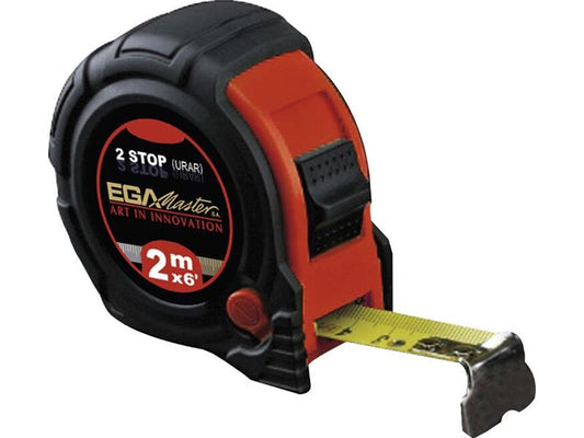 EGA Master MEASURING TAPE RALLYE BIMAT 2 STOPS URAR MATT 8 M / 25 MM